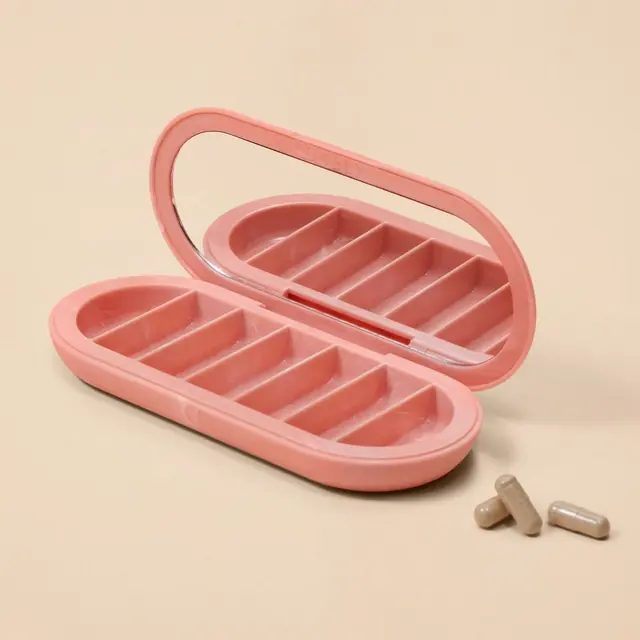 7-Day Pill Compact · Magnetic in Peony Marble