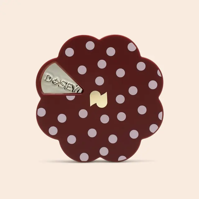 Twist+Stack in Burgundy Polka Dot