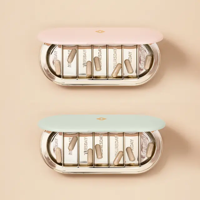 AM PM · Compacts in Blush & Sage